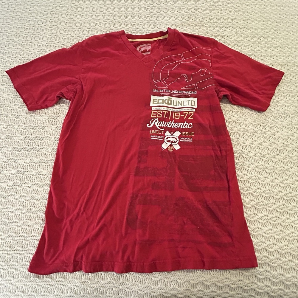 Ecko Y2K Men's‎ Red Bold Graphic Mens Large Tee Shirt